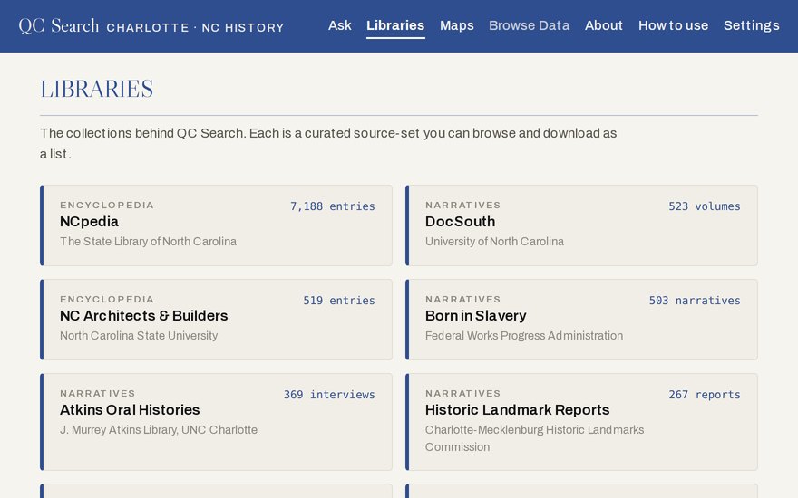 QC Search — the library collections behind the archive