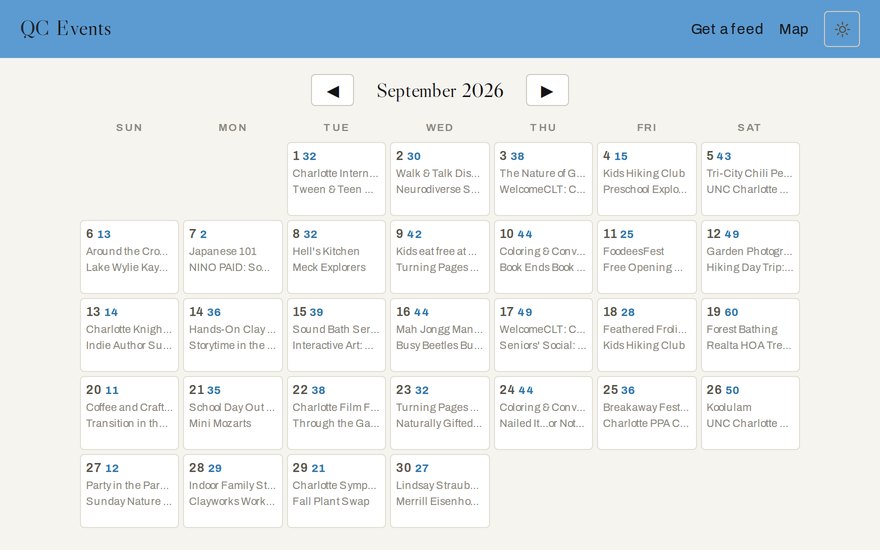 QC Events — the filterable event feed