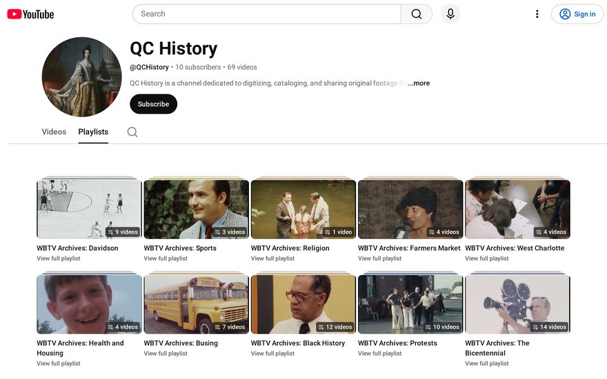 Video Archive — the QC History channel on YouTube